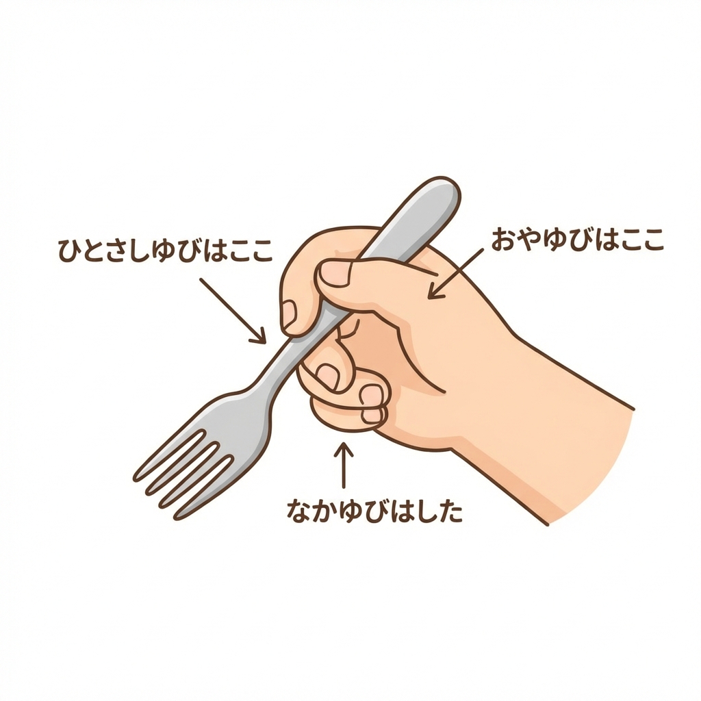 フォークの持ち方